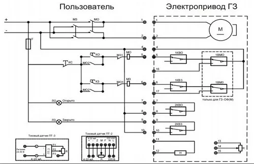 Электрическая схема подключения 24 В
