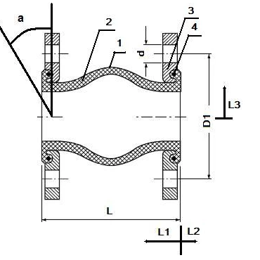 Чертеж Компенсатор (гибкая вставка) ABRA-EJF-10 Ду300 Ру10 EPDM фланцевый