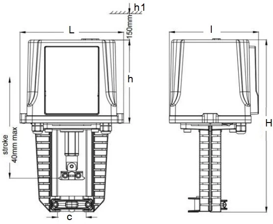 Kvs25 электропривод DAV 1500 - 220B