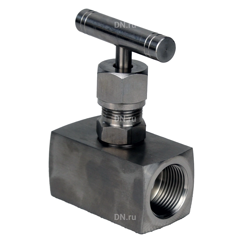 Клапан игольчатый VN3131M-T-Ht 1 1/4″ Ду32 Ру400 резьбовой, корпус - нержавеющая сталь 304, уплотнение - металл, с Т-образной рукояткой